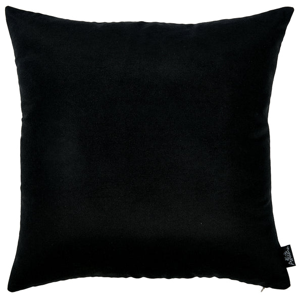 Set of 2 Black Brushed Twill Decorative Throw Pillow Covers