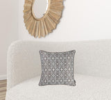 Brown and White Medallion Decorative Throw Pillow Cover