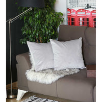Set of 2 Light Grey Decorative Throw Pillow Covers