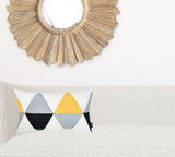 20"x 12" Yellow Gray Skandi Modern Decorative Throw Pillow Cover