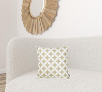 Taupe and White Geometric Decorative Throw Pillow Cover