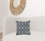 Slate Grey Jacquard Geo Decorative Throw Pillow Cover