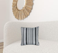 Gray and Black Variegated Stripe Decorative Throw Pillow Cover