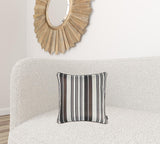 Brown and Tan Variegated Stripe Decorative Throw Pillow Cover