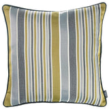 Light Gray and Green Variegated Stripe Decorative Throw Pillow Cover