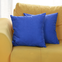 Set of 2 Denim Blue Brushed Twill Decorative Throw Pillow Covers