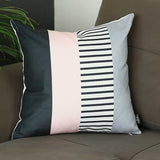 Square Gray Pink and Black Decorative Throw Pillow Cover