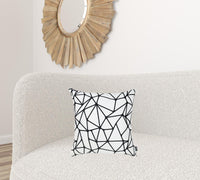 Black and White Abstract Geo Decorative Throw Pillow Cover