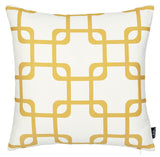 Yellow and White Geometric Squares Decorative Throw Pillow Cover
