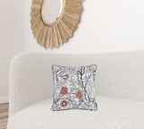 17"x 17" Jacquard Artistic Flower Decorative Throw Pillow Cover