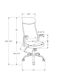 24.75" x 24" x 83.5" Black Fabric Multi Position  Office Chair