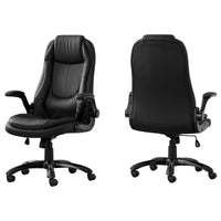 28.5" x 29.5" x 94" Black Leather-Look High Back Executive Office Chair