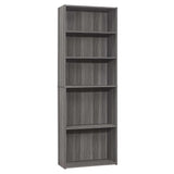 11.75" x 24.75" x 71.25" Grey 5 Shelves  Bookcase
