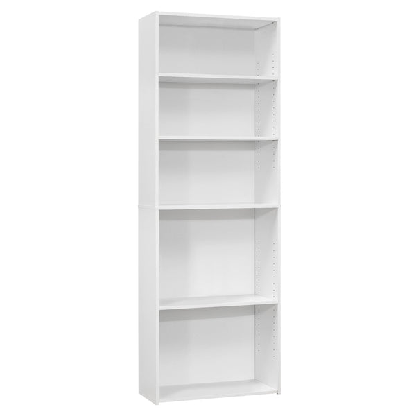 11.75" x 24.75" x 71.25" White 5 Shelves  Bookcase