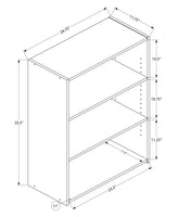 11.75" x 24.75" x 35.5" Cherry 3 Shelves  Bookcase