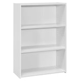 Three Shelf White Bookcase