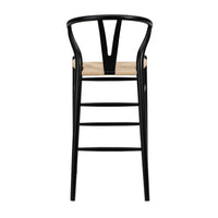 42" Black Solid Wood and Natural Counter Stool