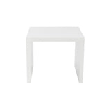 23.63" X 23.63" X 20.08" High Gloss White Lacquered MDF Square Side Table