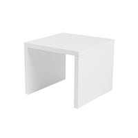 23.63" X 23.63" X 20.08" High Gloss White Lacquered MDF Square Side Table