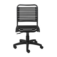Black Flat Bungie Cord Low Back Rolling Office Chair