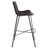 22.45" X 19.3" X 40.16" Dark Gray Leatherette Bar Stool with Matte Black Legs