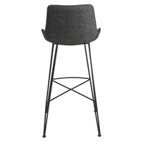 22.45" X 19.3" X 40.16" Dark Gray Leatherette Bar Stool with Matte Black Legs