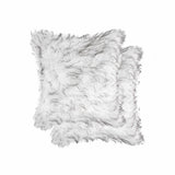 18" x 18" x 5" Gradient Gray Faux Fur  2pack Pillow