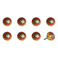 1.5" x 1.5" x 1.5" Ceramic Metal Multicolor 8 Pack Knob