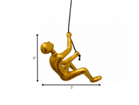 6" x 3" x 3" Resin Gold Climbing Man