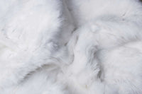 2" x 50" x 60" 100 Natural Rabbit Fur White Throw Blanket