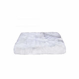 2" x 50" x 60" 100 Natural Rabbit Fur White Throw Blanket