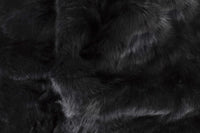 2" x 50" x 60" 100 Natural Rabbit Fur Black Throw Blanket