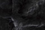 2" x 50" x 60" 100 Natural Rabbit Fur Black Throw Blanket