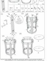 17.5" x 21" x 30" Chrome Round 2Tier  Serving Trolley