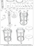 17.5" x 21" x 30" Chrome Round 2Tier  Serving Trolley