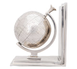 4.5" x 6.75" x 7.75" Alum Globe Bookend Set Of Two