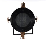 28" x 28" x 65.5" Alum Steel Spot Light Wood Stand Textured Glass