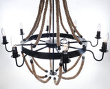 35.5" x 35.5" x 47" 8 Bulbs Large Rope  Pendant Lamp