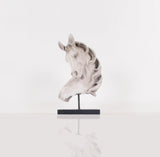 Vintage Look Off White Horse Head Statue