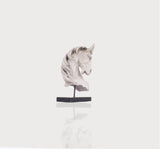 Vintage Look Off White Horse Head Statue