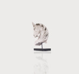 Vintage Look Off White Horse Head Statue