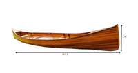 31.5" x 187.5" x 24" Wooden Canoe