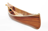 20.25" x 70.5" x 15" Wooden Canoe With Ribs Matte Finish