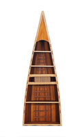 31" x 90" x 20.5" Wooden Canoe  Book Shelf