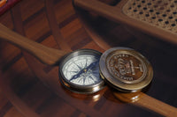 Brass Makers to the Queen Compass with Leather Case