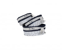 14.5" x 20" x 23" WhiteBlueOvalWillow Basket Set of 5