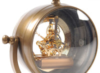 8" x 3.75" x 16.25" Brass Table Clock