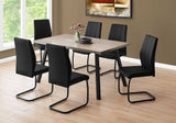 60" X 36" X 31 " Dark Taupe Black Metal Dining Table