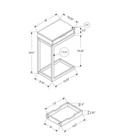 16" X 10.25" X 24.5" White Metal With A Drawer Accent Table