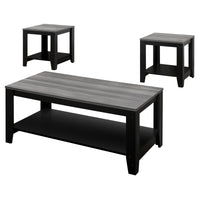 Black Grey Top Table Set  3Pcs Set